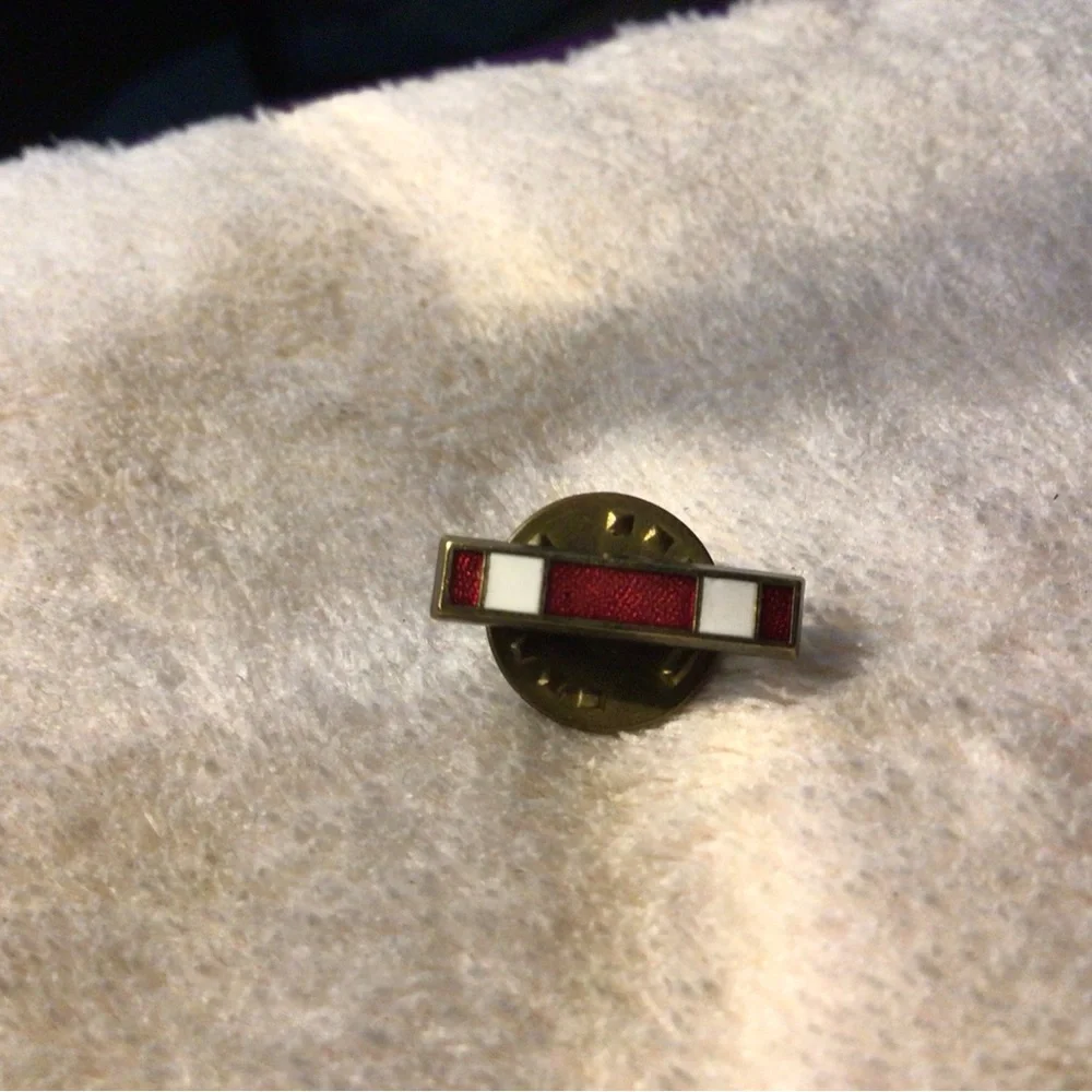 Red and White Enamel Bar Pin - Mens Jewelry